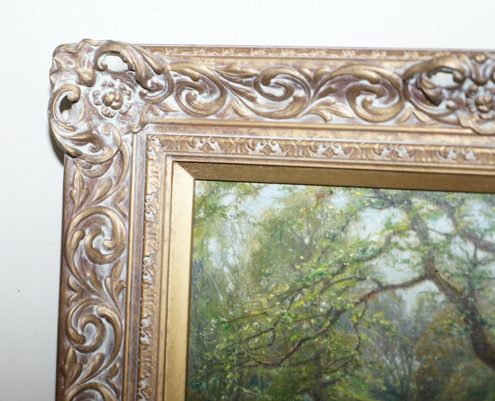 Frederick Golden Short New Forest Bluebell Wood Signed & Dated 1912 Oil Painting photo vintage