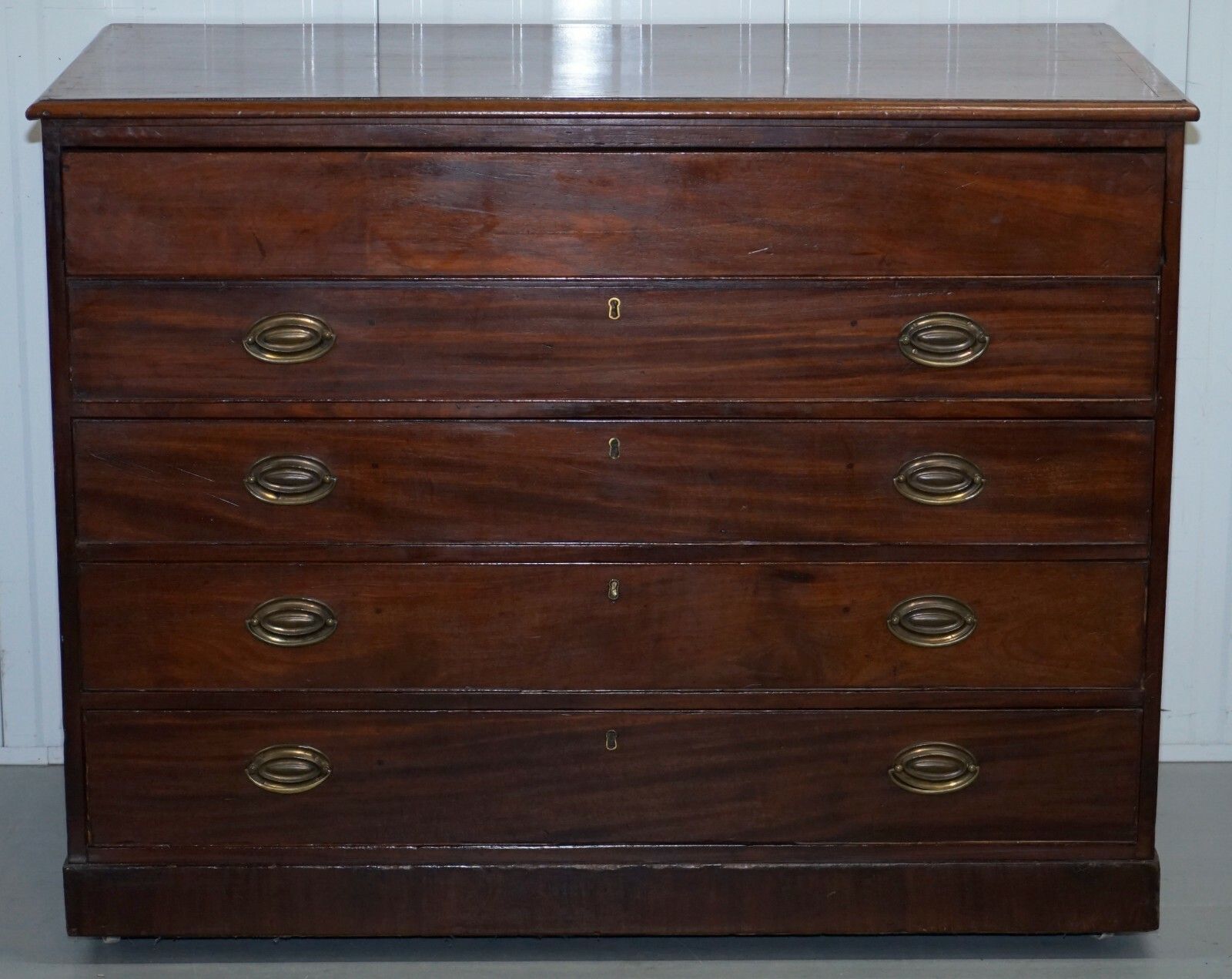 Robert Gillows II 1790 Writing Library Mahogany Chest Of Drawers Leather Slope photo 4500.0