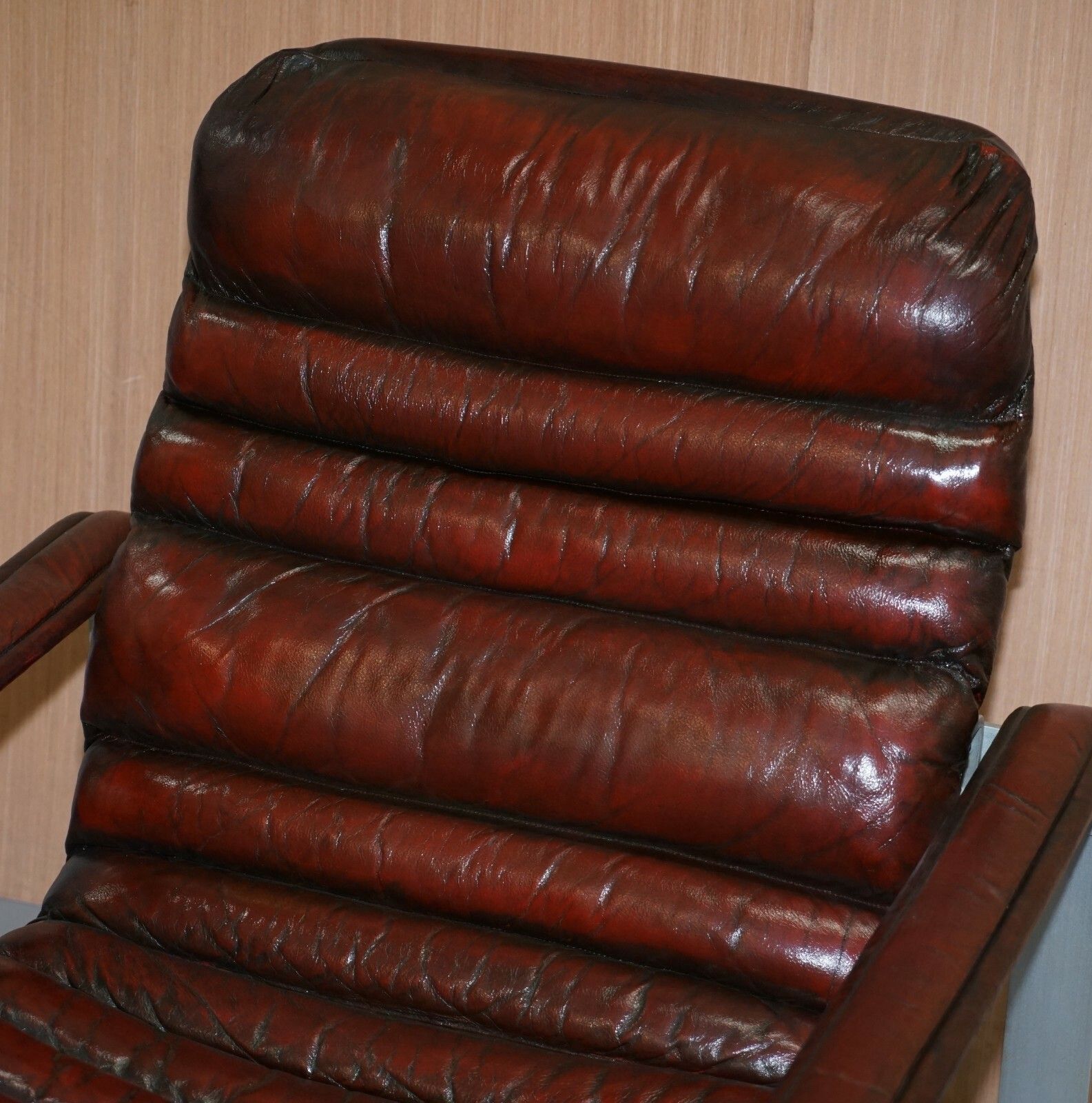 Rare 1960's Pulkka Ilmari Lappalainen Chrome & Brown Leather Armchair Sofa Suite photo 4000.0