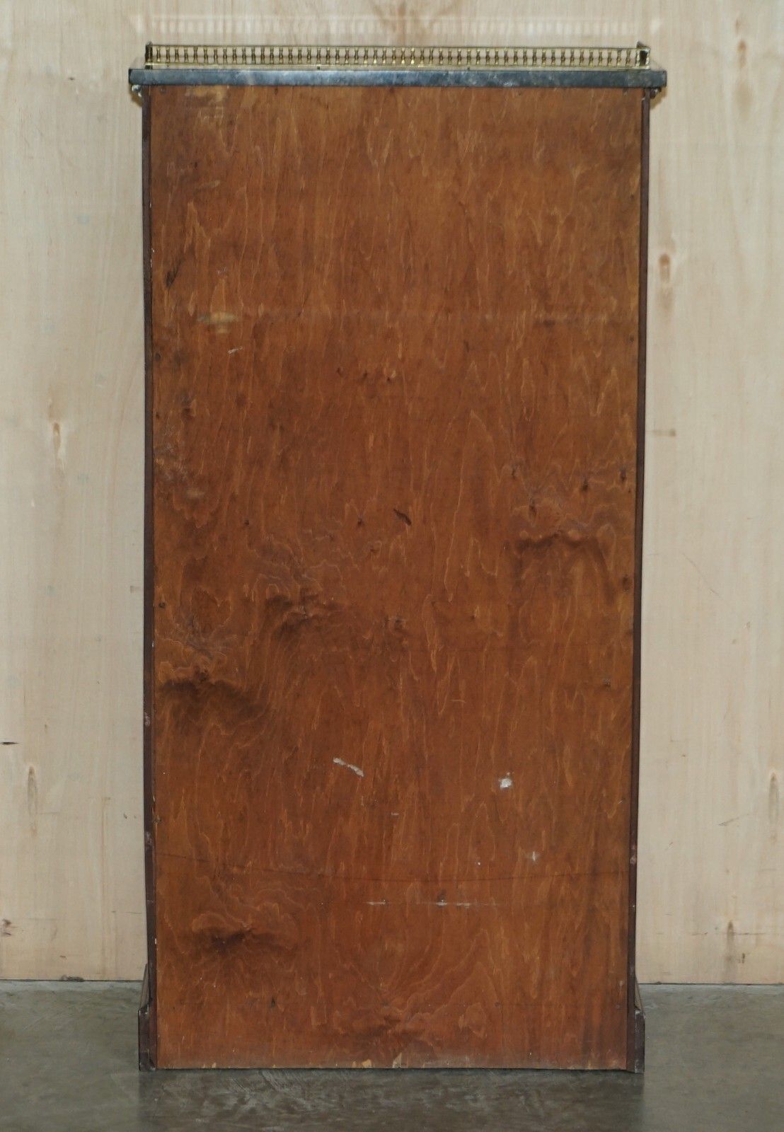 photo for sale Pair Of Fine Antique Regency Mahogany Brass Gallery & Marble Dwarf Bookcases