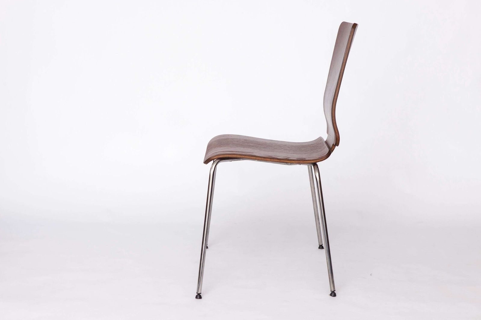 Ikea Gilbert Chair – 1990s Vintage Stackable Dining Chair, Teak Plywood Seat With Chrome Legs photo 158.0