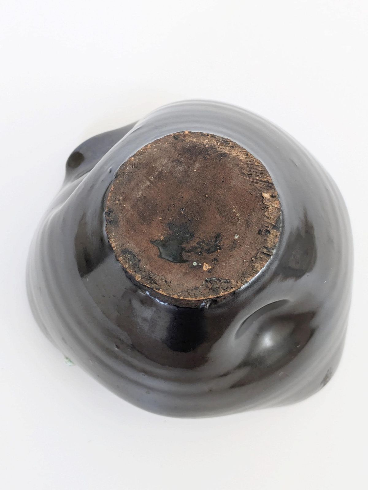 photo furniture Vintage Vallauris Style Bowl, French Midcentury Pottery, Fat Lava Glaze, Anthracite And Seafoam Green