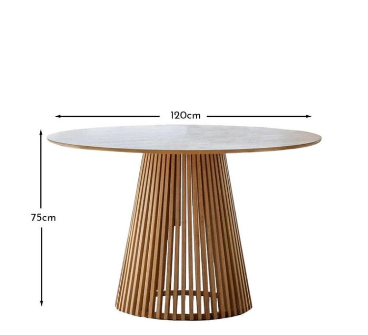 Round Wooden Oak Dining Table With Chairs photo Furniture