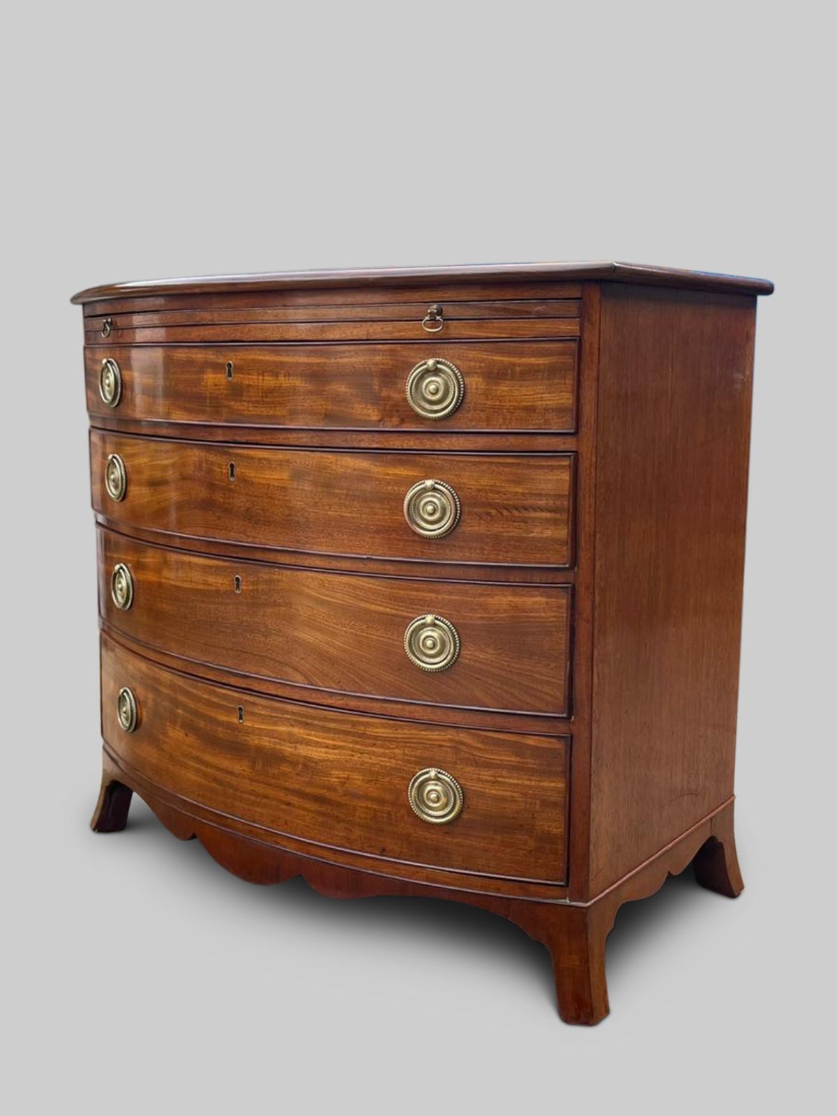 Georgian Mahogany Bow Front Chest Of Drawers photo Furniture