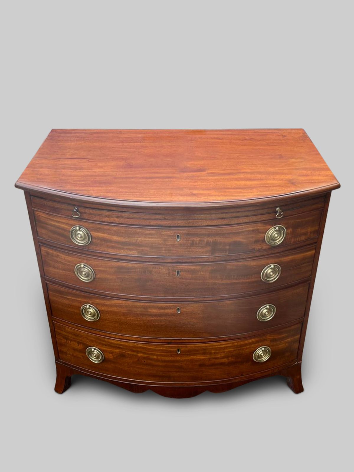 Georgian Mahogany Bow Front Chest Of Drawers photo 3325.0