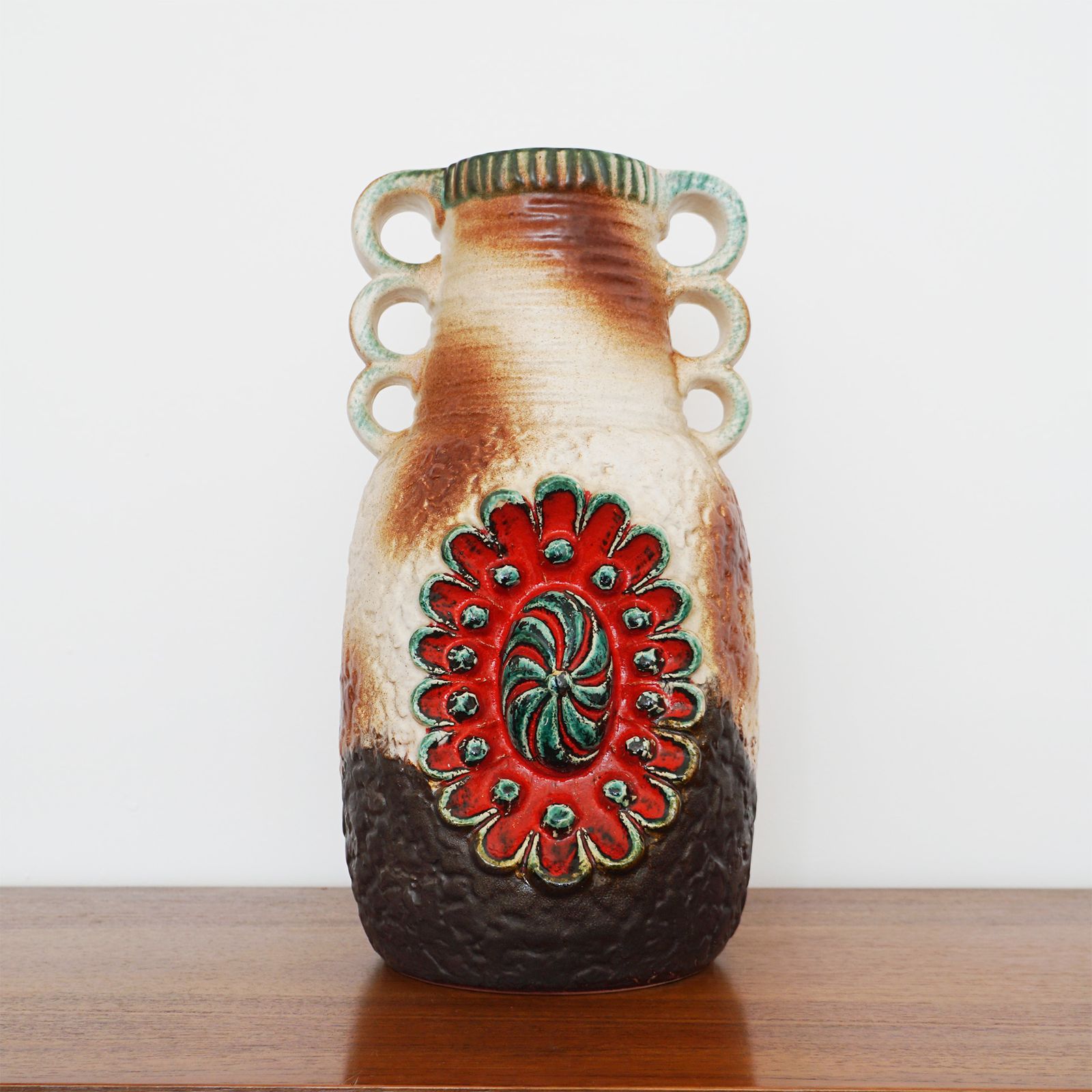 Rare Dümler & Breiden “Relief” Vase – 43cm West German Mid Century Pottery photo for sale