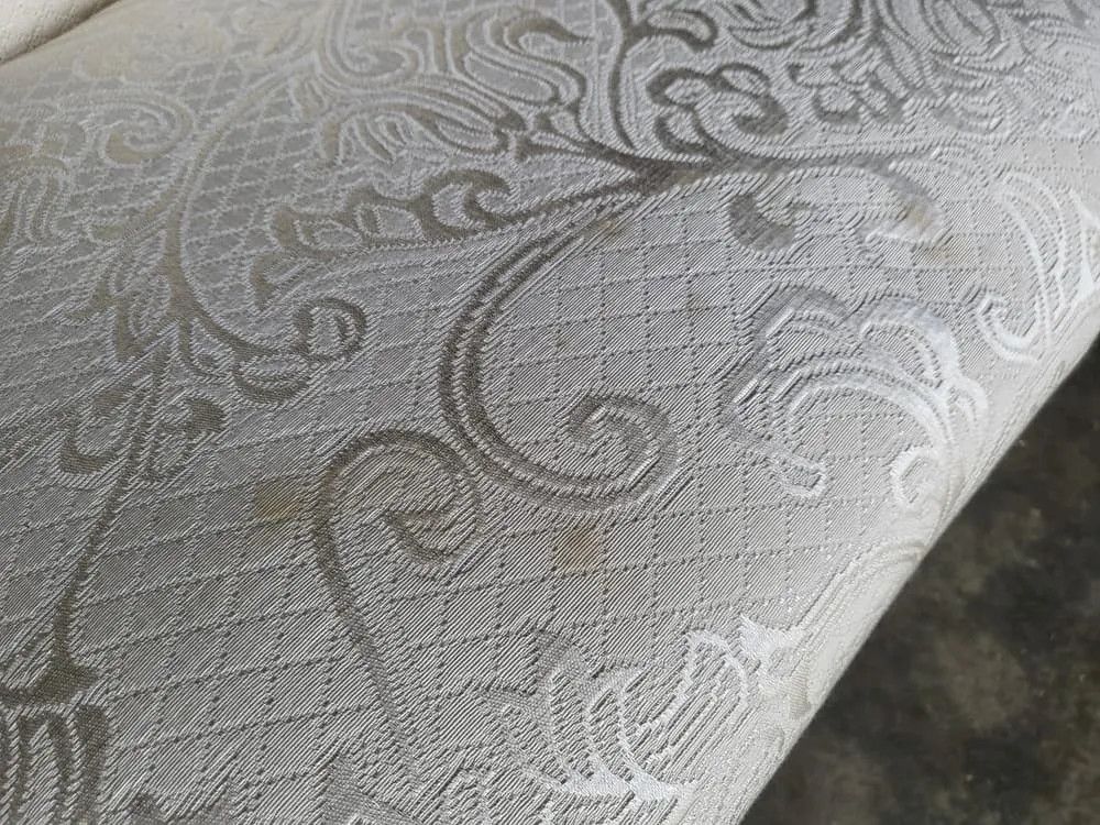 Antique Victorian Open Bedroom Bathroom Chair White Damask Material photo buy