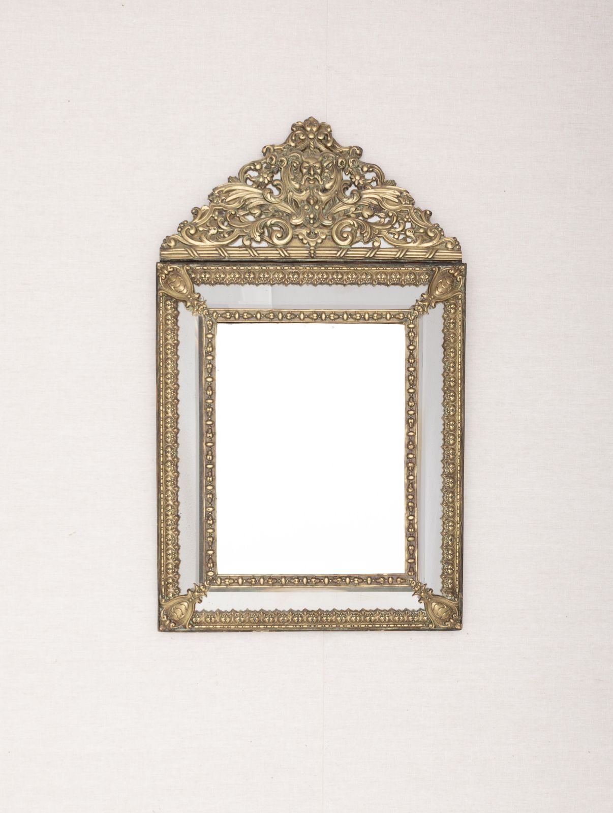 Antique French Brass Mirror – 19th Century photo furniture