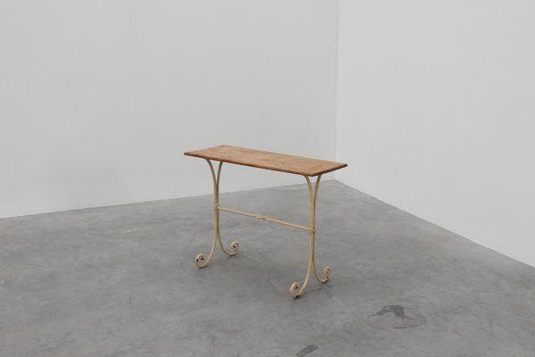 French Bistro Table With Cast Iron Base And Oak Top, 1950s photo 1576.0