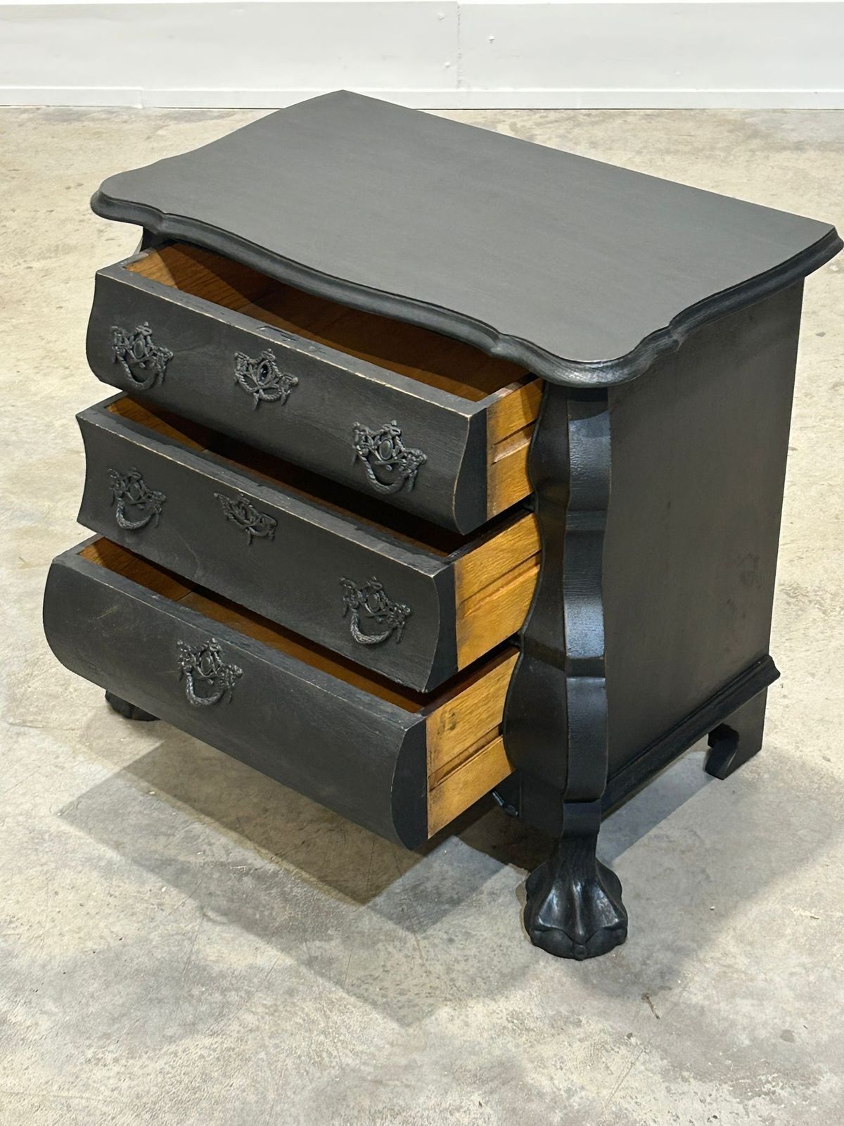 Antique Dutch Ebonised Small Chest Of Drawers