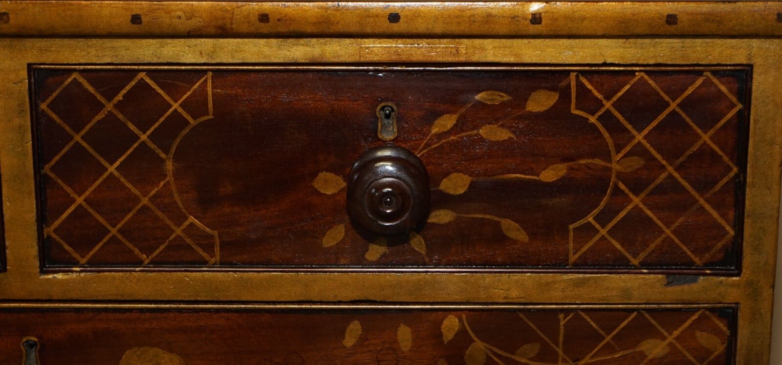 photo for sale Sublime Antique Victorian 1860 Chinese Chinoiserie Painted Chest Of Drawers
