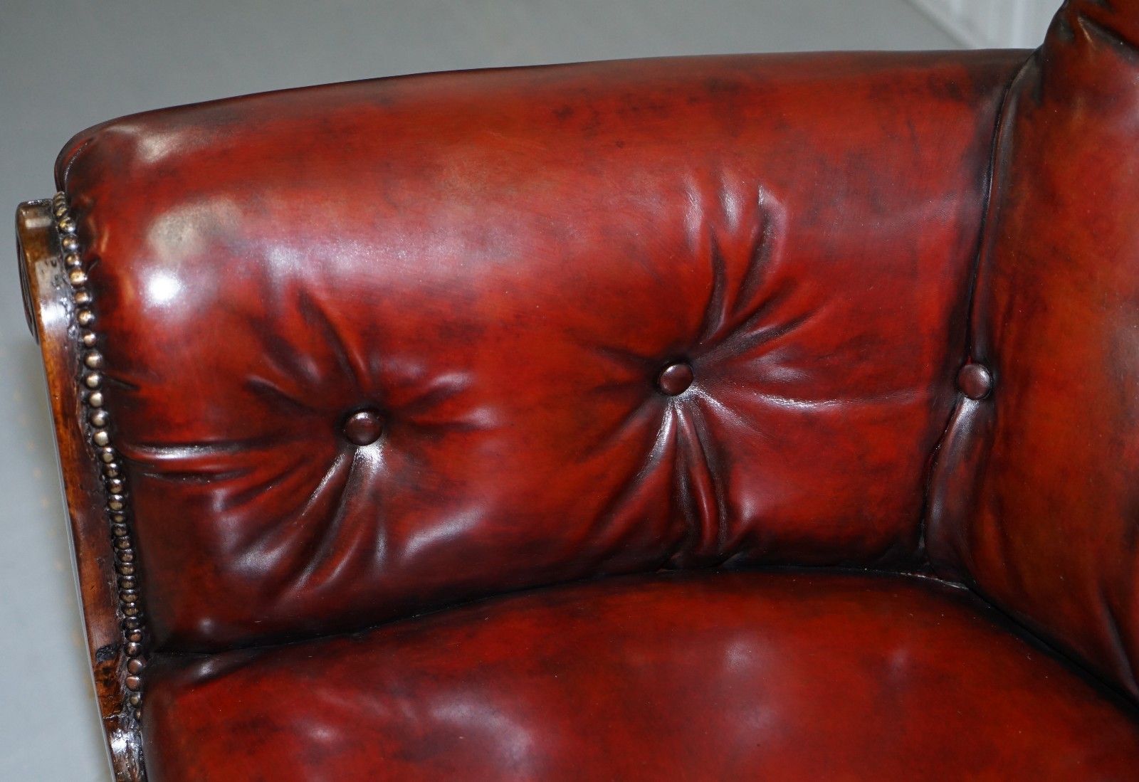 Regency Chesterfield Bordeaux Leather Porters Attributed To Gillows Lancaster photo 3950.0