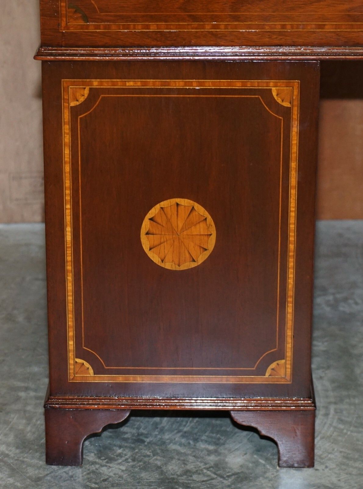 photo for sale Stunning Antique Victorian Fully Restored Sheraton Revival Desk Oxblood Leather