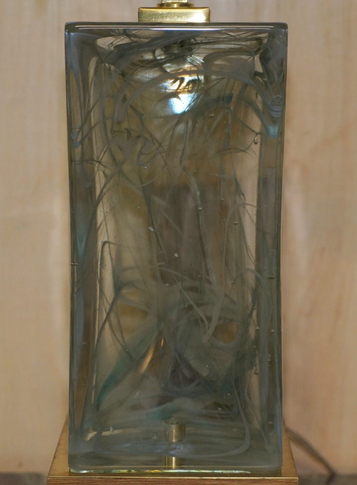 photo buy Sublime Pair Of Vintage Murano Glass Marbled Solid Heavy Large Table Lamps