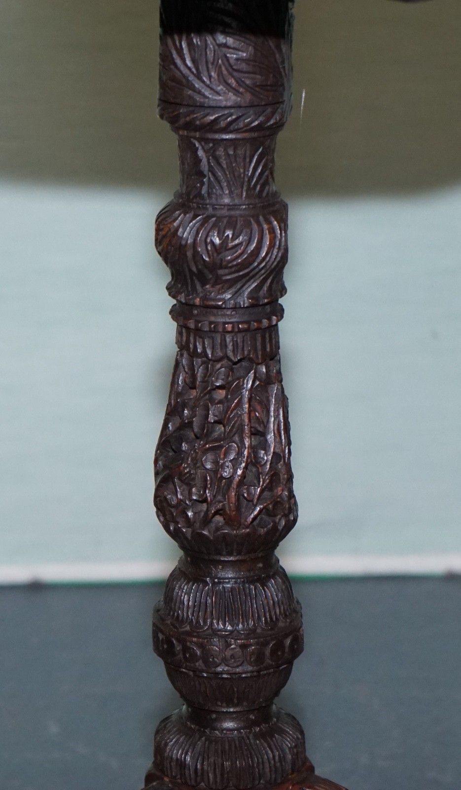 1890s Anglo Indian Hand Carved Octagonal Table Chinese Mythical Dragon Base photo buy