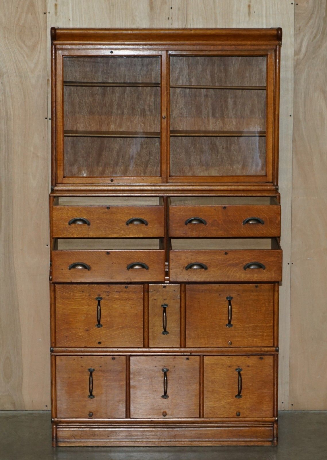 photo vinterior Super Rare Antique Globe Wernicke Haberdashery Shops Cabinet Filing Bookcase