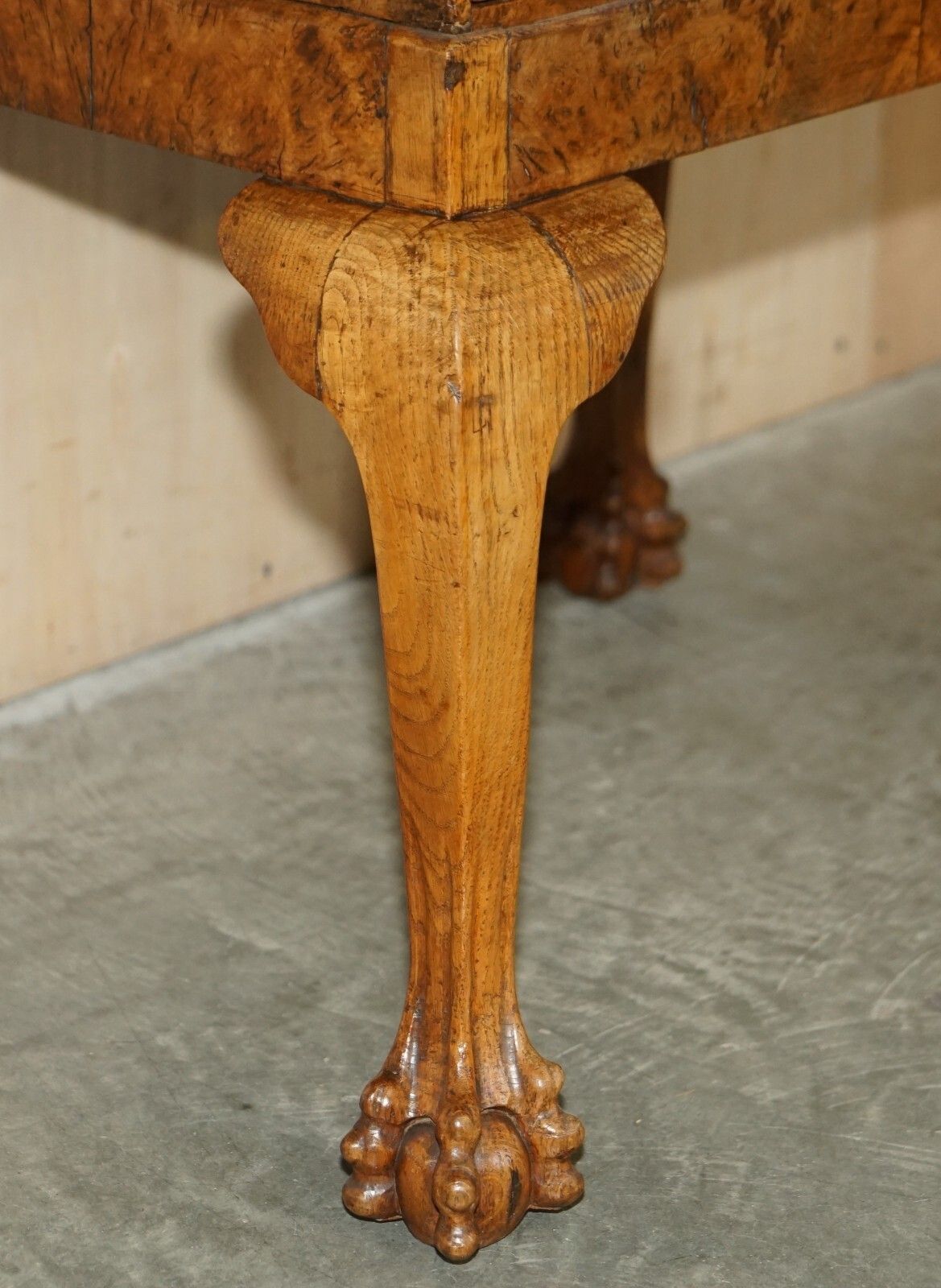Fine Circa 1800 Pollad Oak Writing Bureau Desk Claw & Ball Hand Carved Legs photo 4740.0