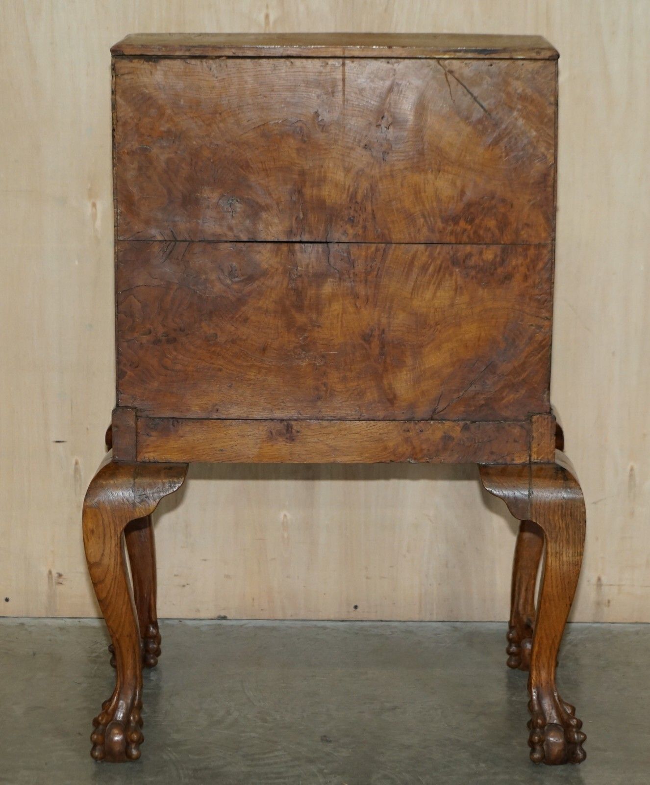 Fine Circa 1800 Pollad Oak Writing Bureau Desk Claw & Ball Hand Carved Legs photo buy