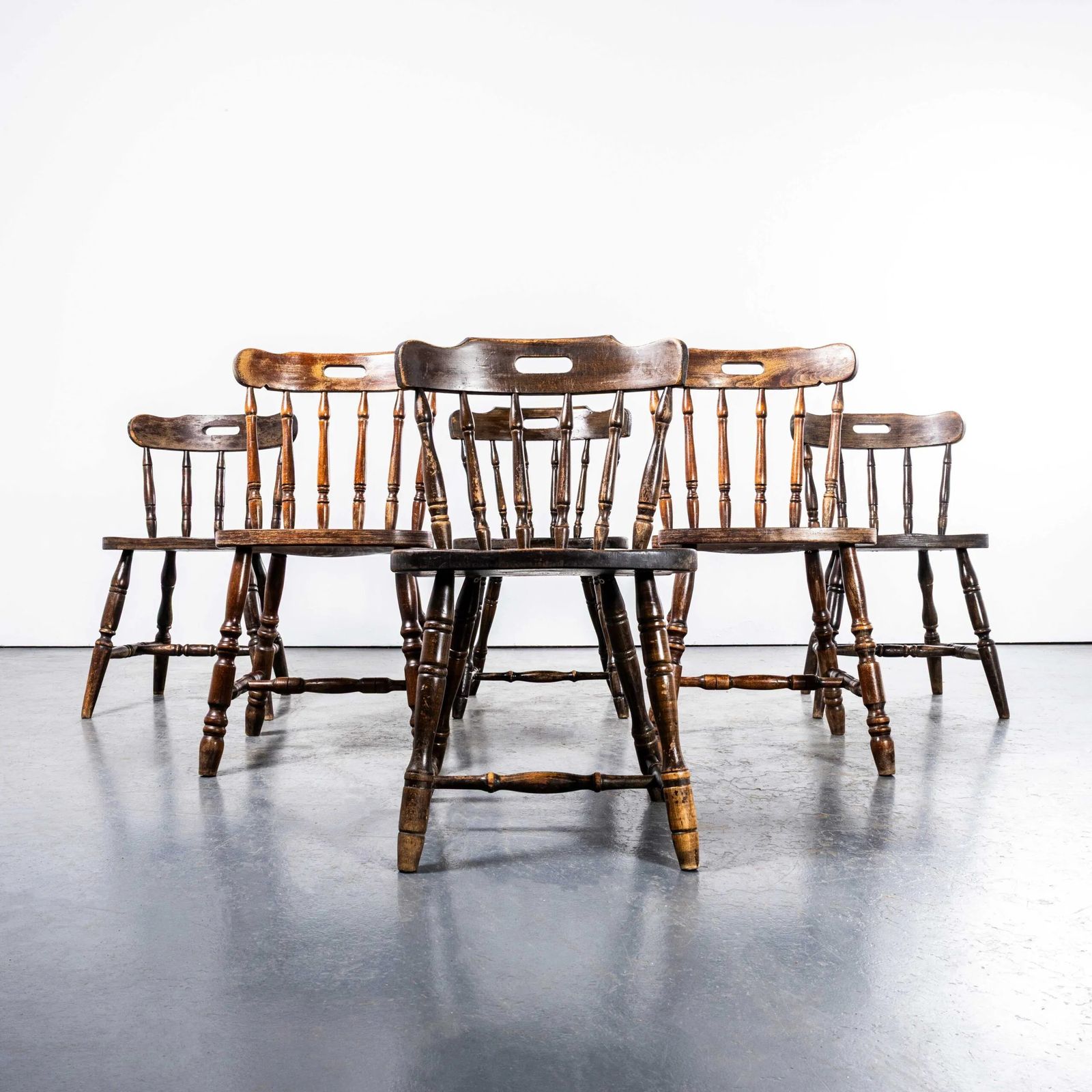 1970’s English Penny Public House Dining Chairs photo for sale