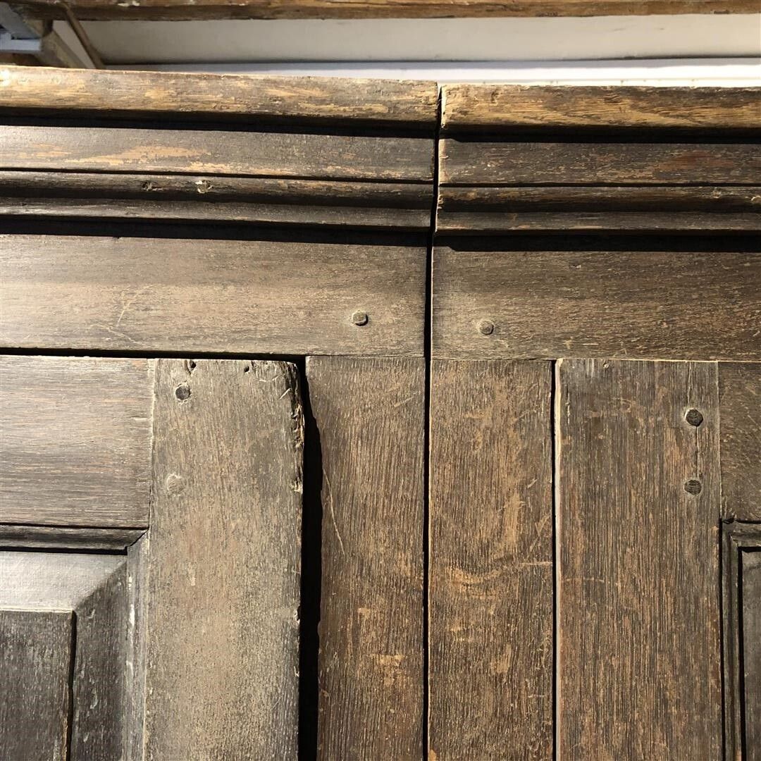 Antique Oak Large French Country Kitchen Cupboard 19th Century photo vintage