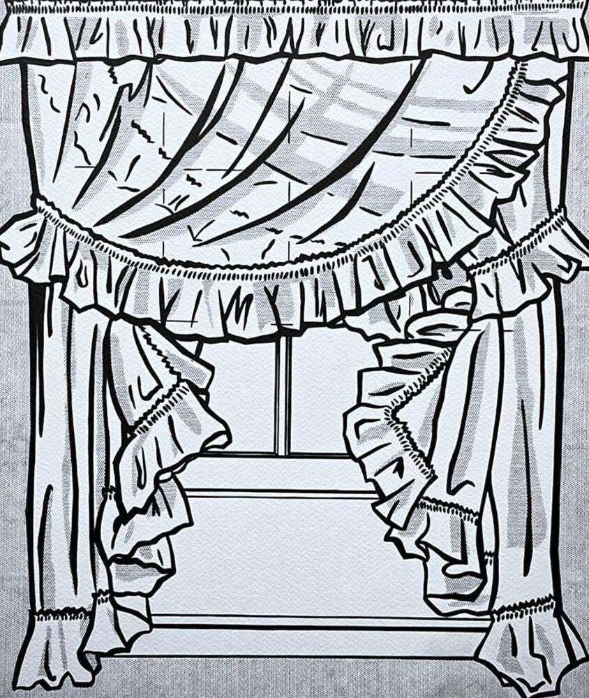 Naar Roy Lichtenstein, "Curtains", jaren 1990, zeefdruk photo Kunst
