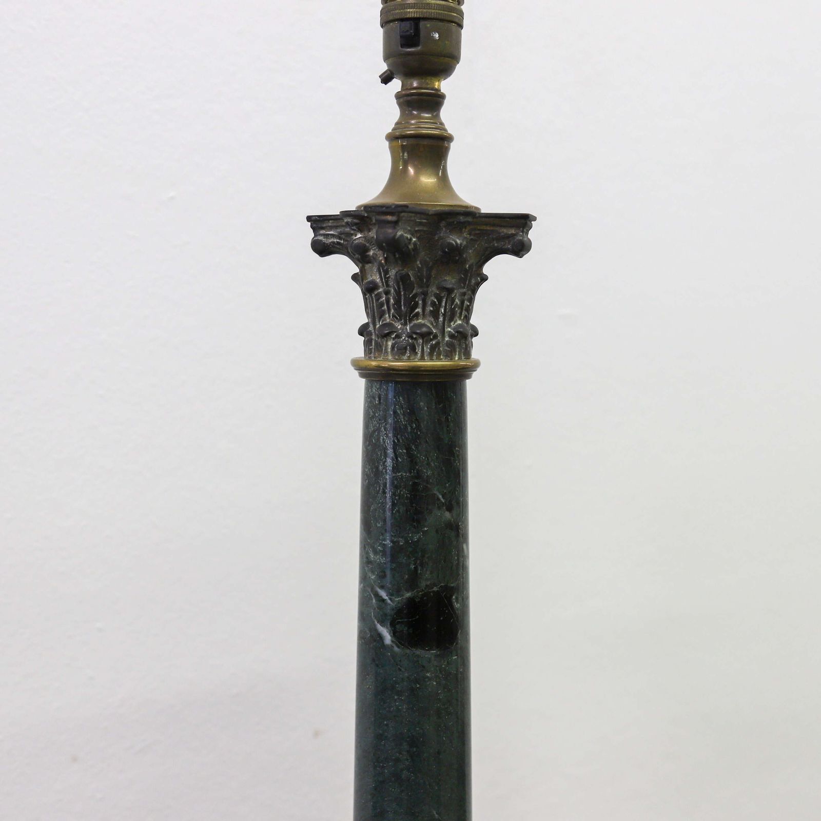 20th Century Brass And Marble Table Lamp In The Form Of A Corinthian Column photo vinterior