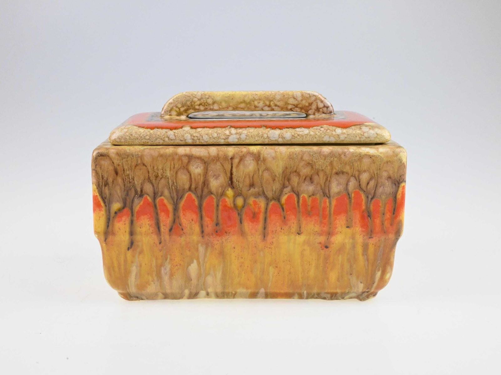 Antique German Art Deco Ceramic Box With Lid, German Pottery, Ceramic Box, Antique Trinket Box, Decorative Box, Collectible Ceramic photo 102.0