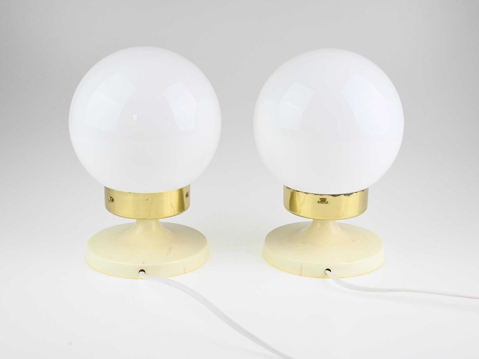 Pair Of Mid Century Lamps, Table Lamps, Desk Lamps, Bedside Lamps, Mid Century Lamps, White Lamp, Pair Of Lamps, Table Lights,Retro Lighting photo for sale
