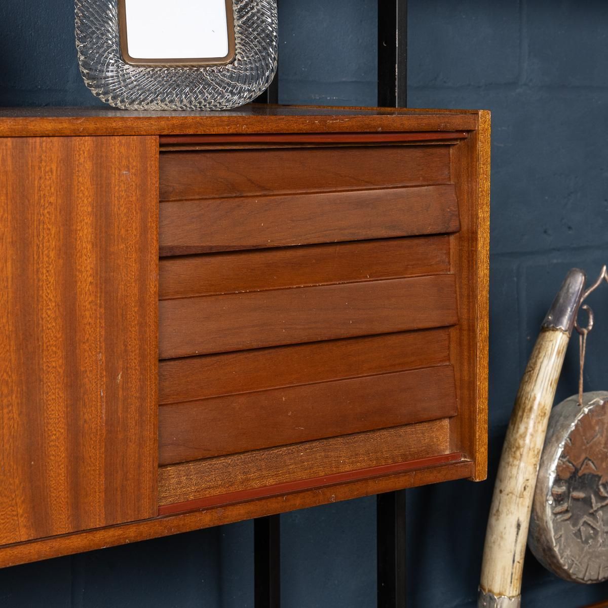 Vintage 20thc Italian Modular Teak Wall Cabinet C.1960 photo buy