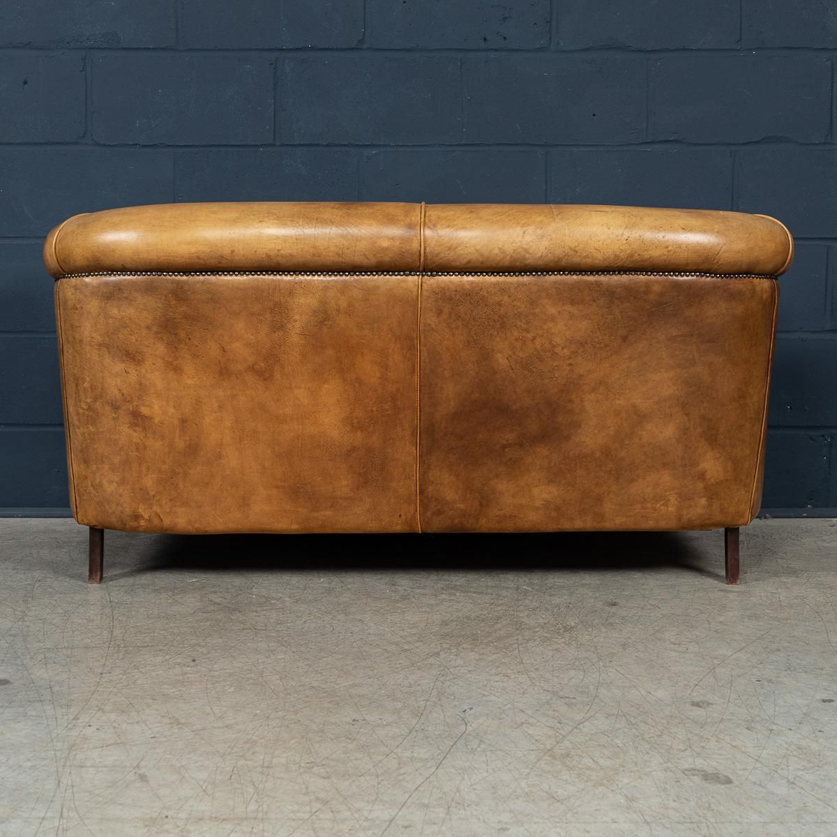 Vintage 20th Century Dutch Sheepskin Leather Sofa photo 3599.0