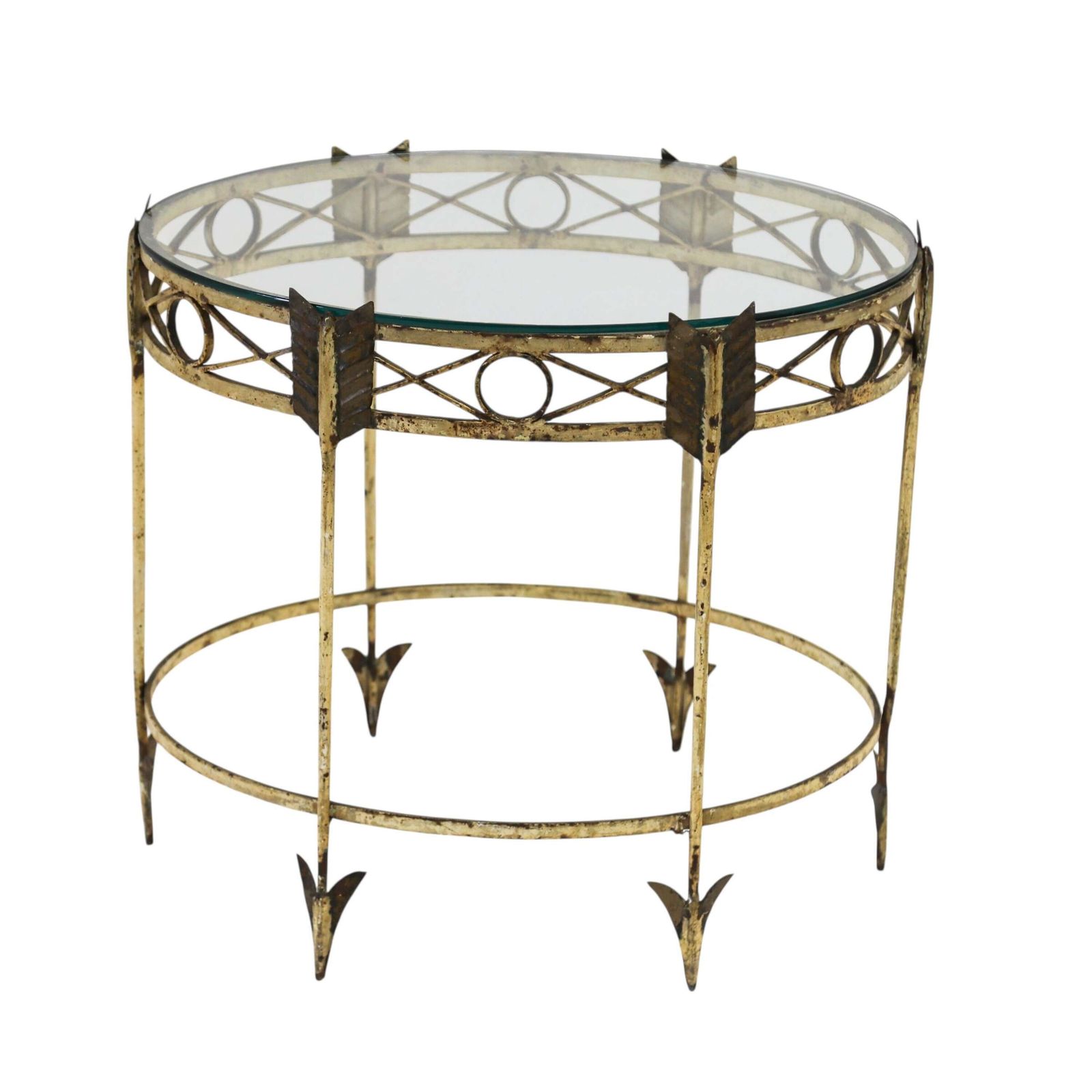 Mid Century Antique French Gilt Metal Coffee Or Drinks Table