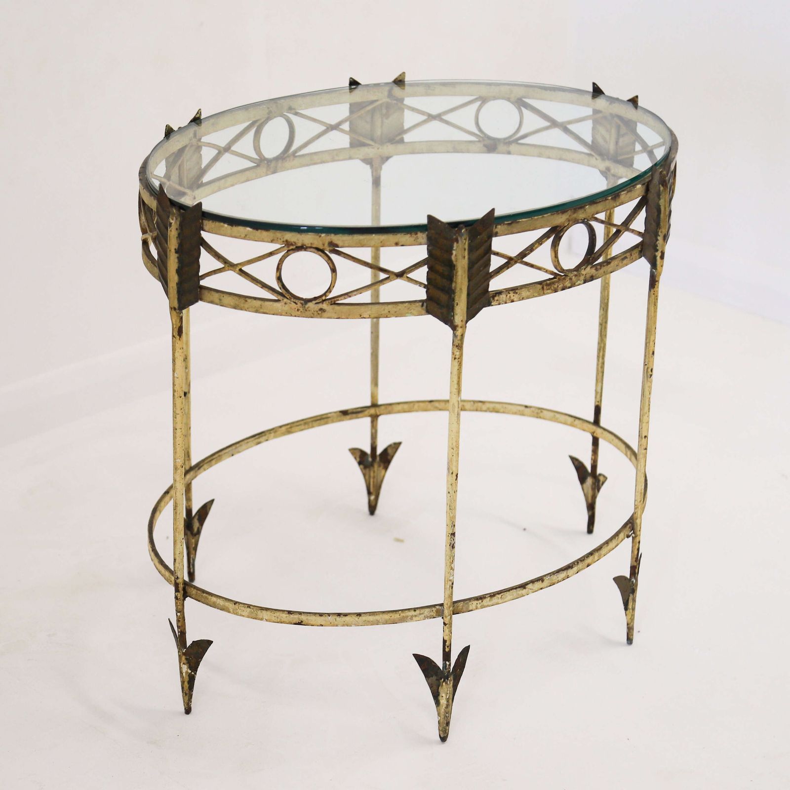 Mid Century Antique French Gilt Metal Coffee Or Drinks Table photo for sale
