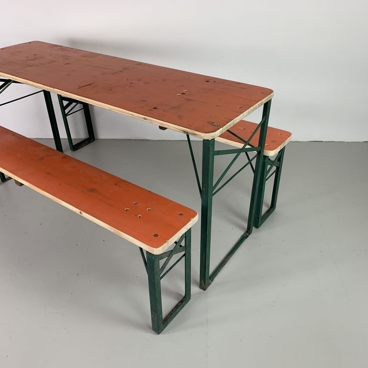 Vintage Shorter Length German Beer Table And Benches photo furniture