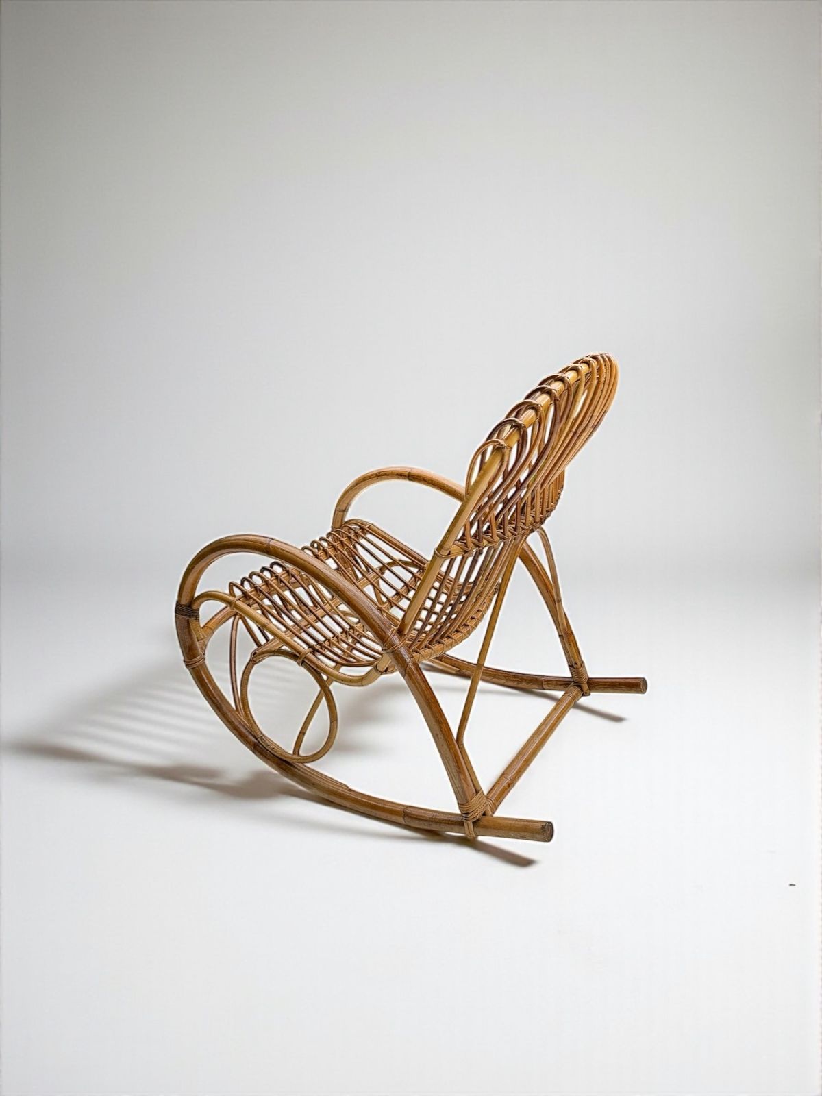 Franco Albini, Bamboo Rocking Chair, Italy 1950's photo furniture