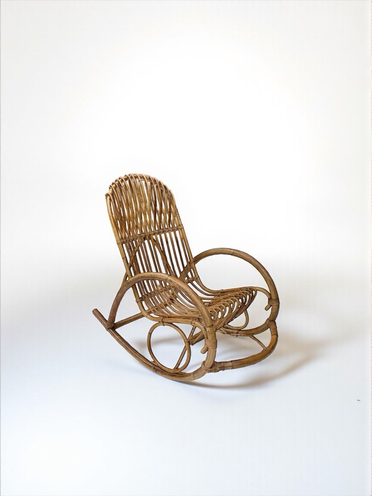 Franco Albini, Bamboo Rocking Chair, Italy 1950's photo for sale