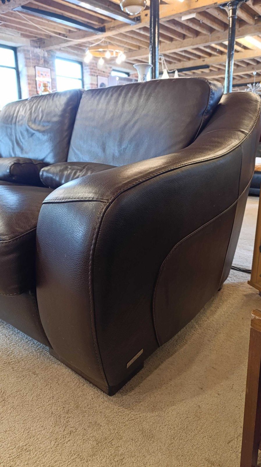 Leather 2 3 Seater Italian Sofa   Stylish 1990s Design photo Furniture