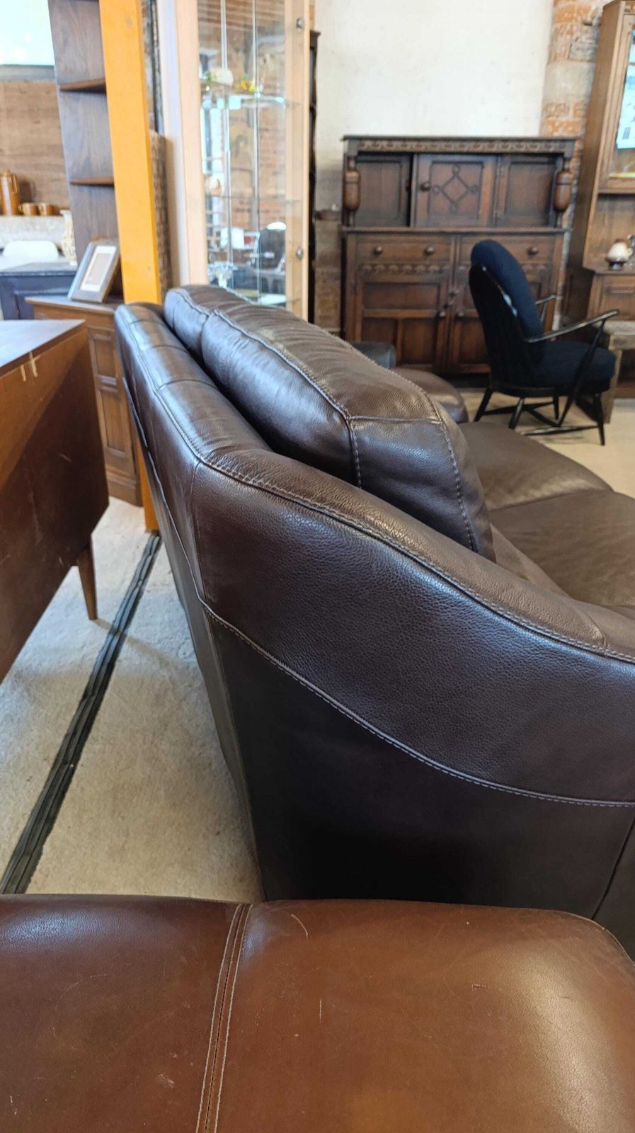 Leather 2 3 Seater Italian Sofa   Stylish 1990s Design photo 495.0
