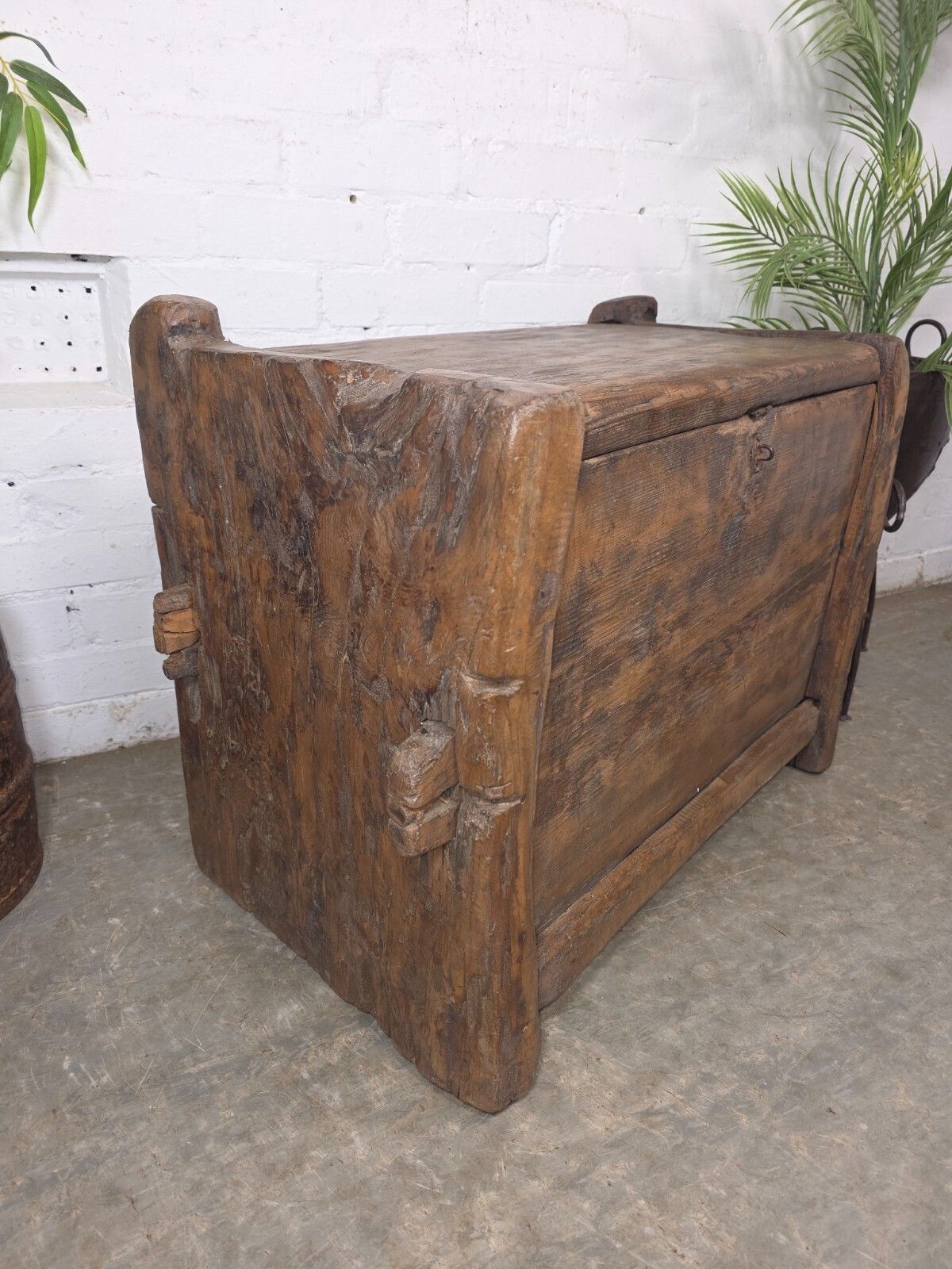 Vintage Rustic Wabi Sabi Himalayan Himachal Wooden Trunk Chest Blanket Box photo 420.0