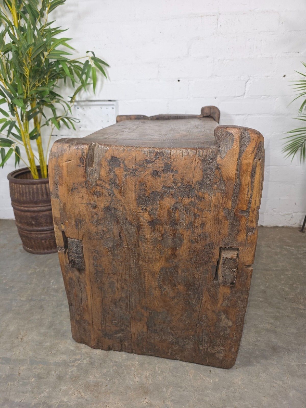 photo for sale Vintage Rustic Wabi Sabi Himalayan Himachal Wooden Trunk Chest Blanket Box