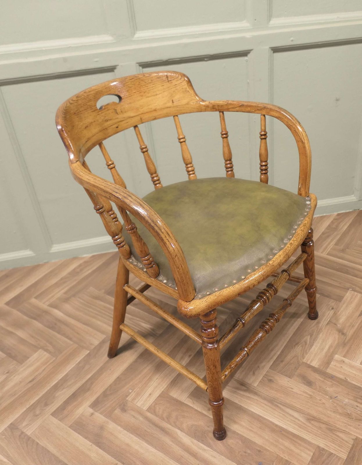 Golden Oak Smokers Bow Office Or Desk Chair photo for sale