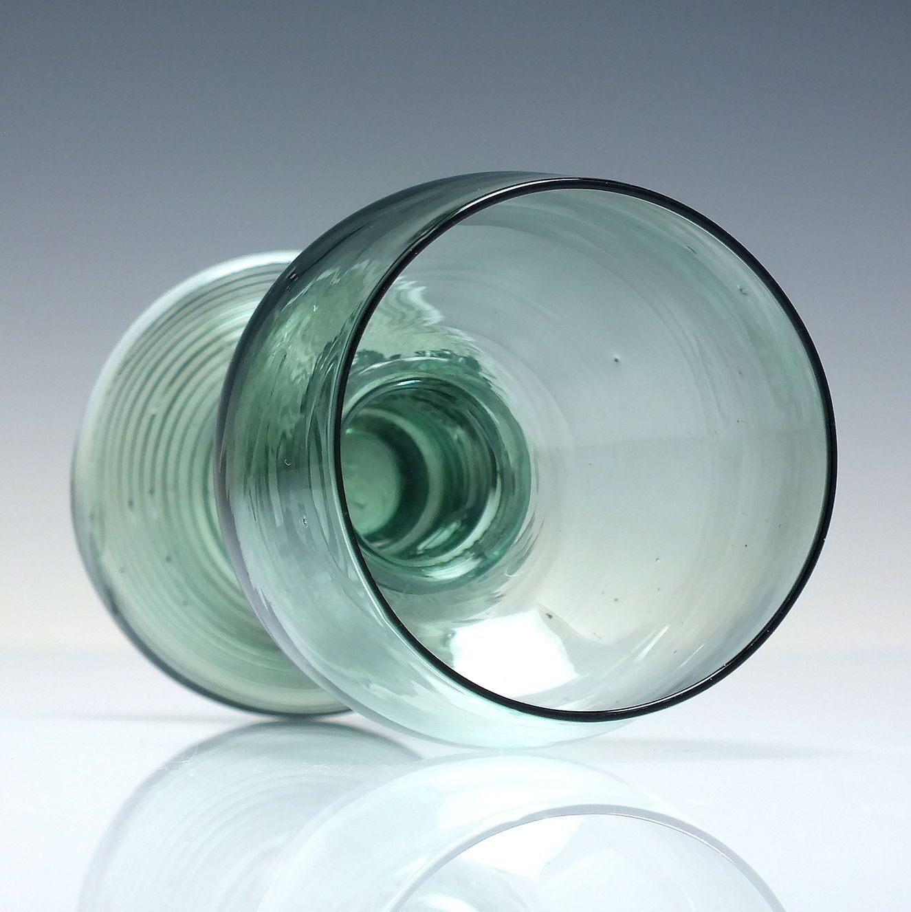 Antique 18th Century English Green Wine Roemer Glass With Hollow Stem C1790 photo 175.0