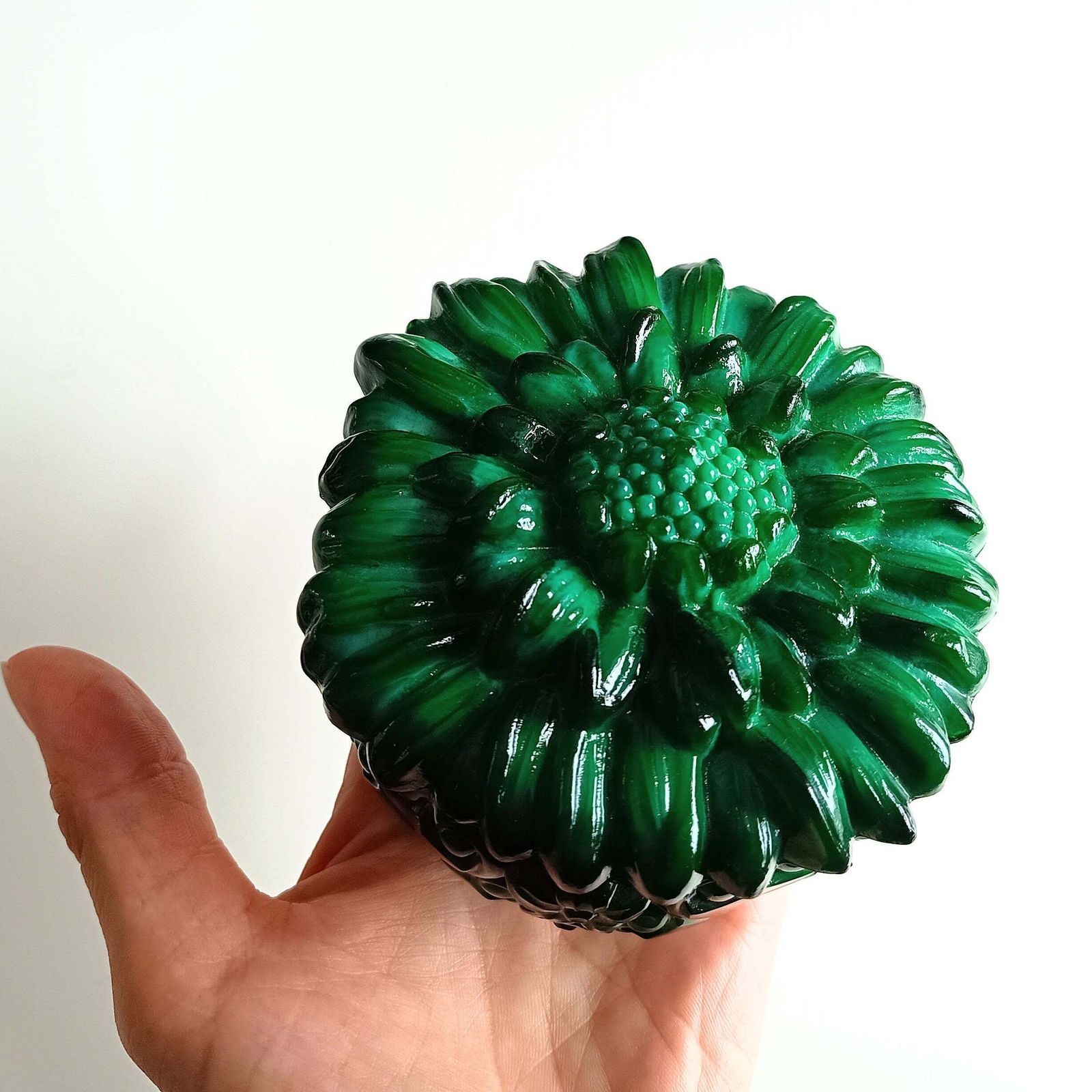 Art Deco Bohemian Art Glass Malachite Glass Lidded Jewellery Watch Box, Carl Schlevogt And Hoffner Design photo buy