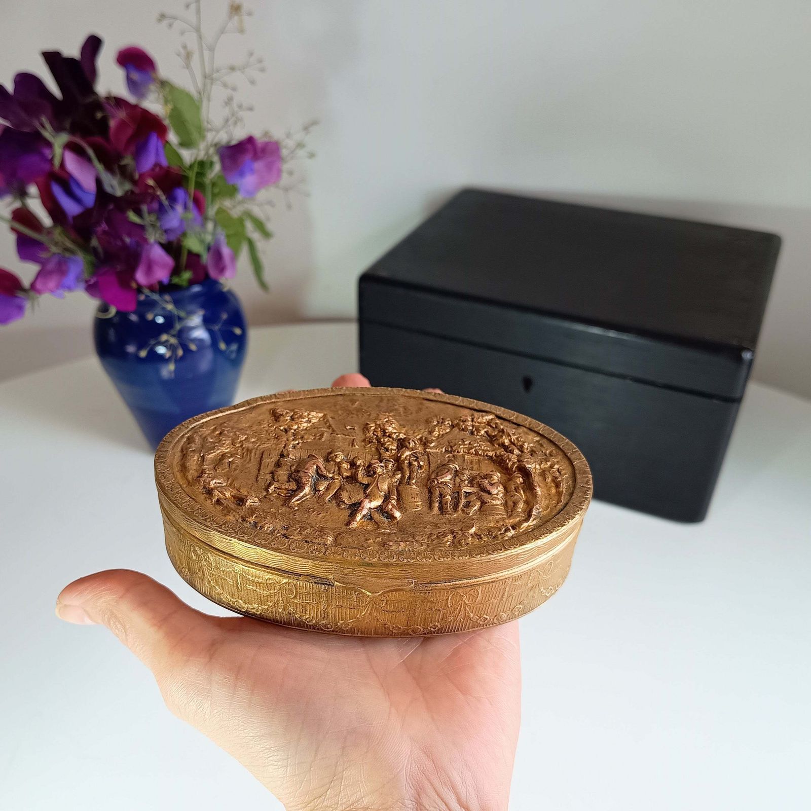 Empire Style French Ormolu Trinket Box, C. Late 19th Century photo for sale