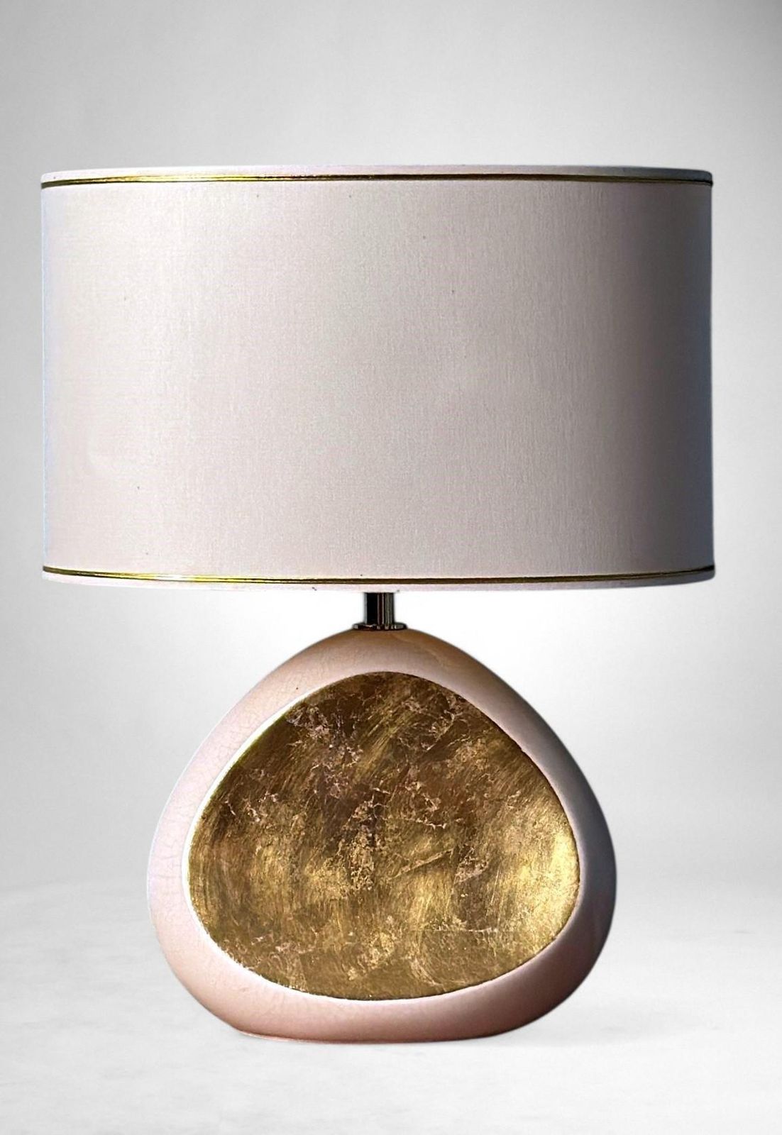 Le Dauphin French Table Lamp In Crackled Glazed Porcelain With Gold Leaf Accents photo Lighting