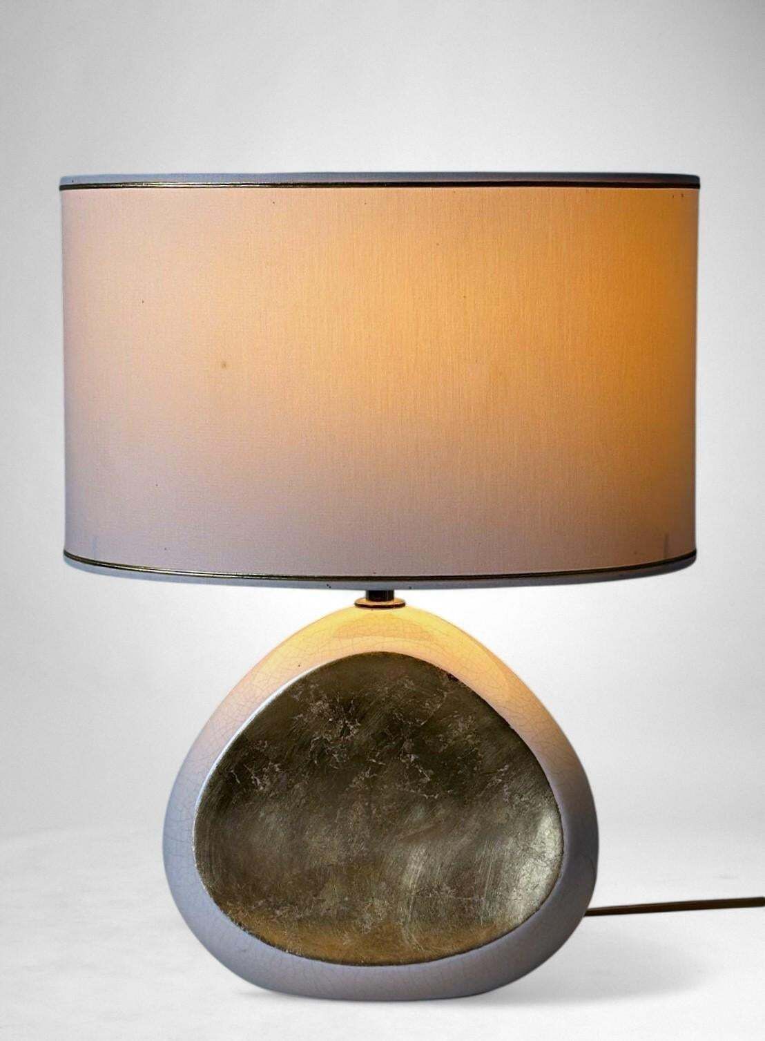 Le Dauphin French Table Lamp In Crackled Glazed Porcelain With Gold Leaf Accents photo 775.0
