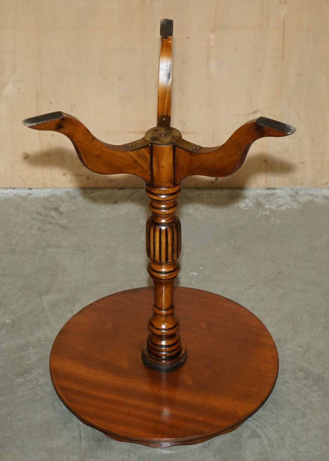 Furniture Pair Of Vintage Burr Walnut With Gallery Rails Side End Lamp Wine Tripod Tables photo
