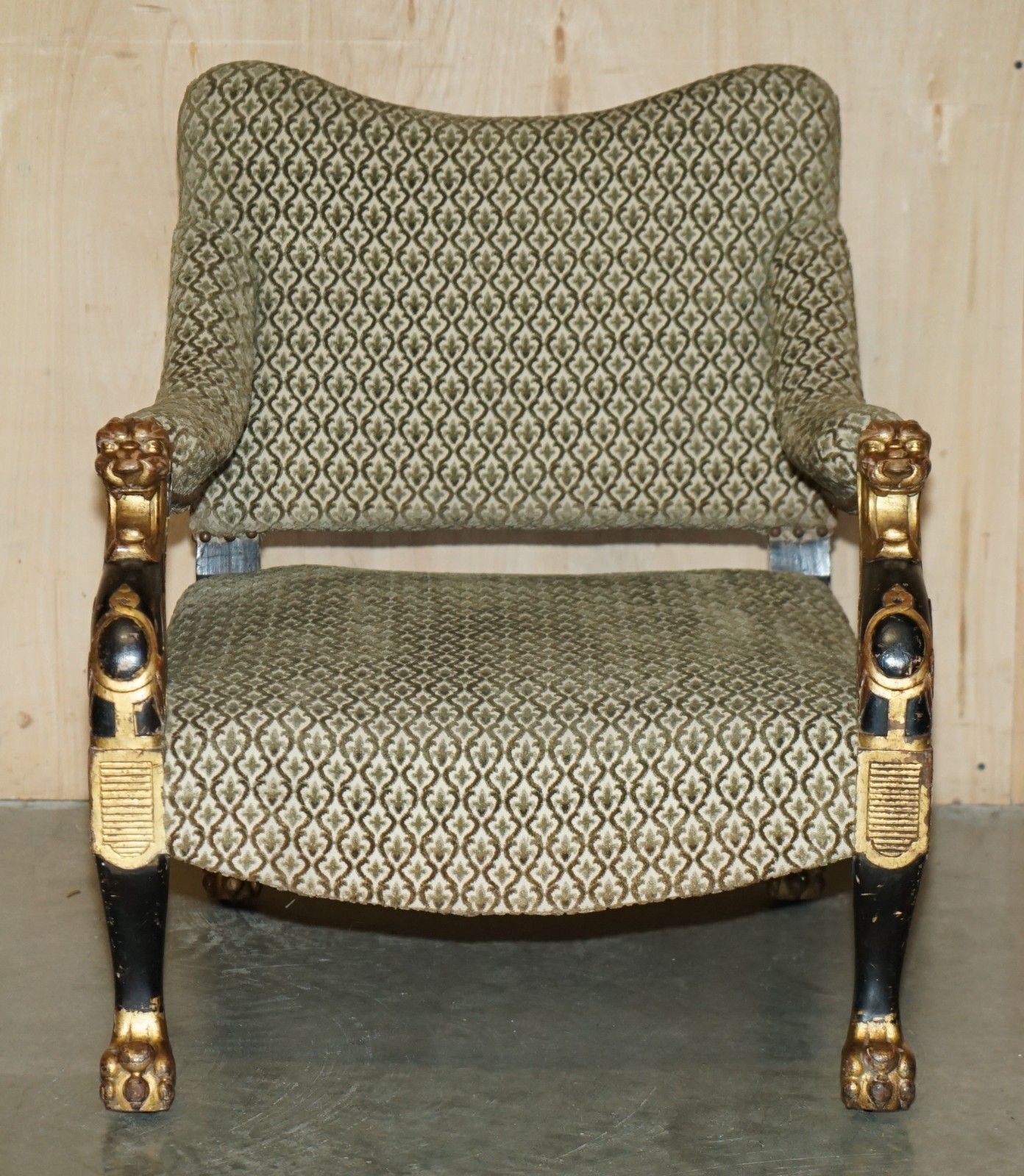 Regency Bronzed Parcel Gilt Library Armchair After A Design By George Smith 1815 photo furniture