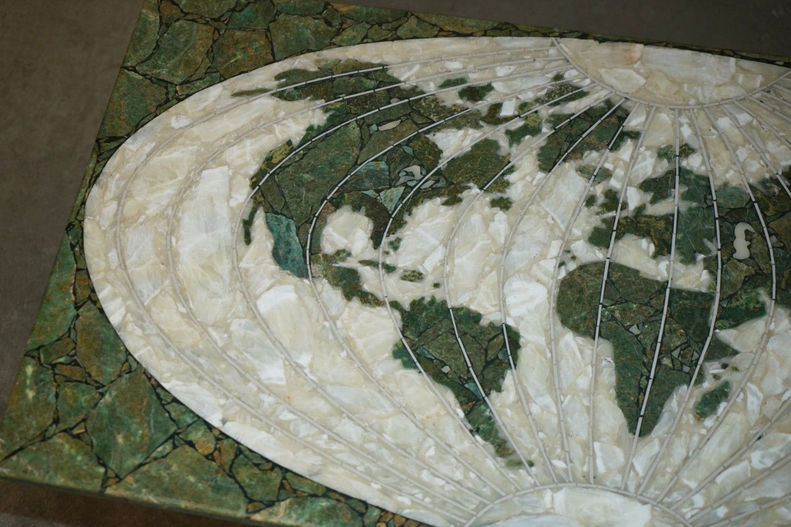 Mid Century Modern 1950's Italian Marble & Onyx World Map Coffee Cocktail Table photo 2450.0