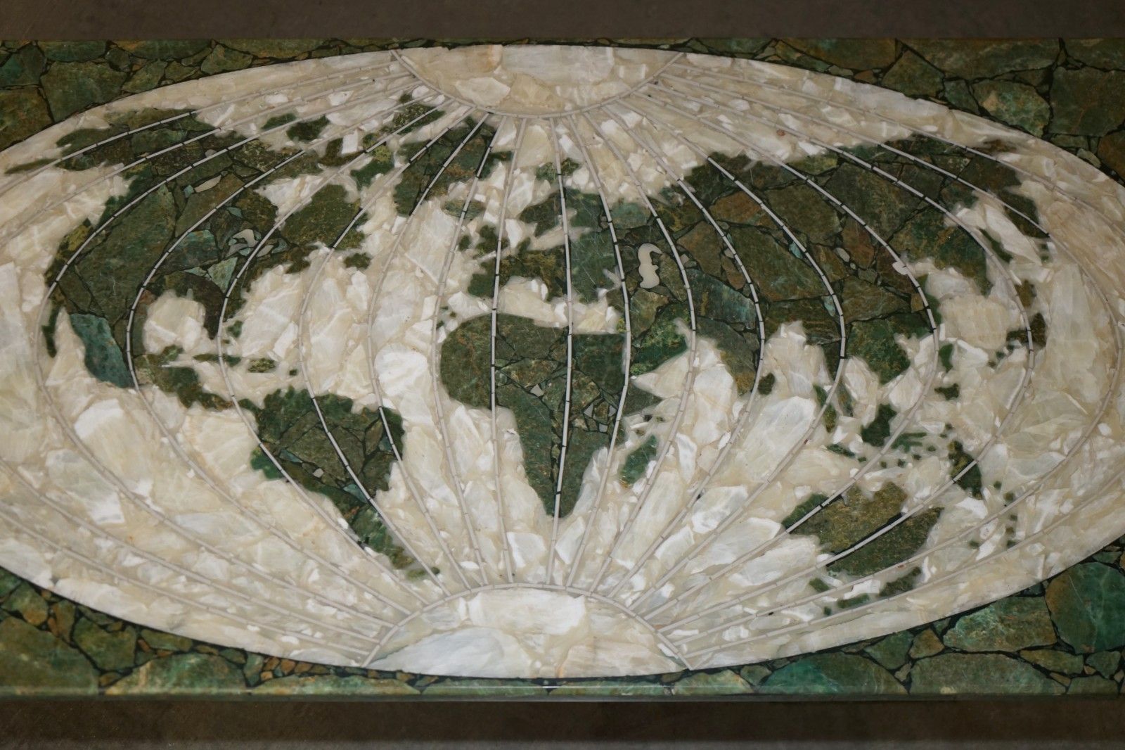 Mid Century Modern 1950's Italian Marble & Onyx World Map Coffee Cocktail Table photo vinterior