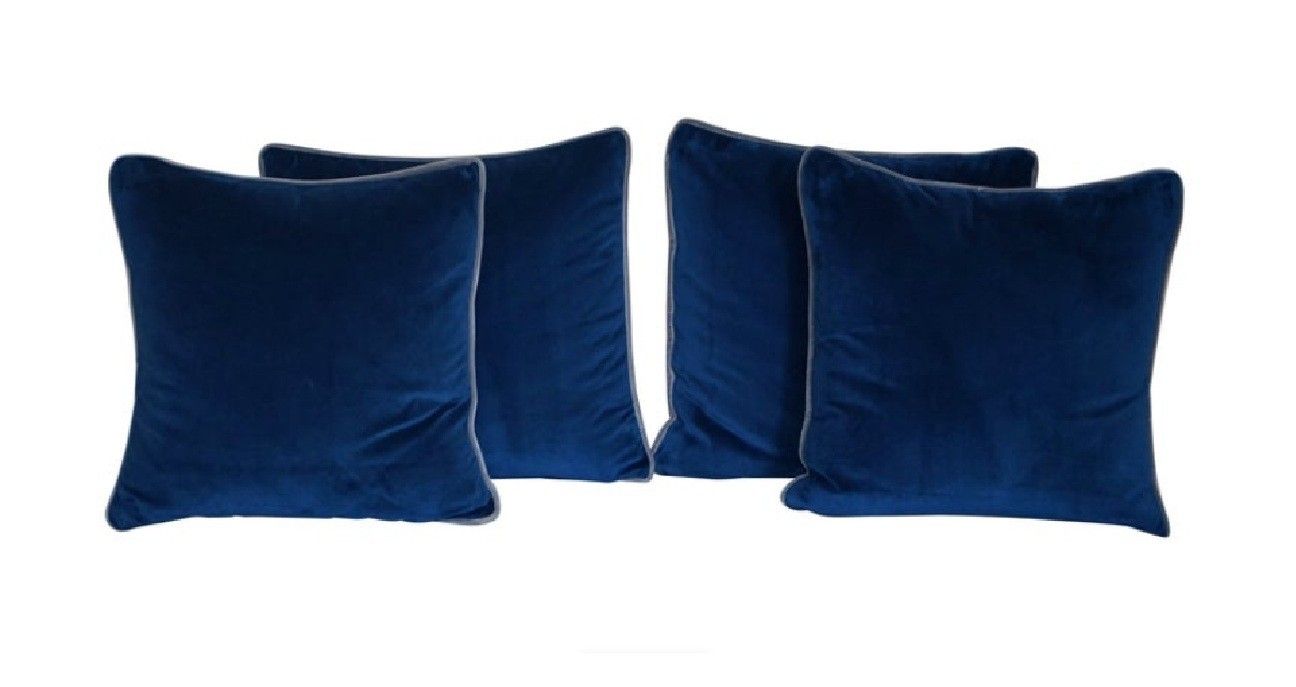 Set Of Four Velvet Upholstered George Smith Scatter Sofa Armchair Cushions 4